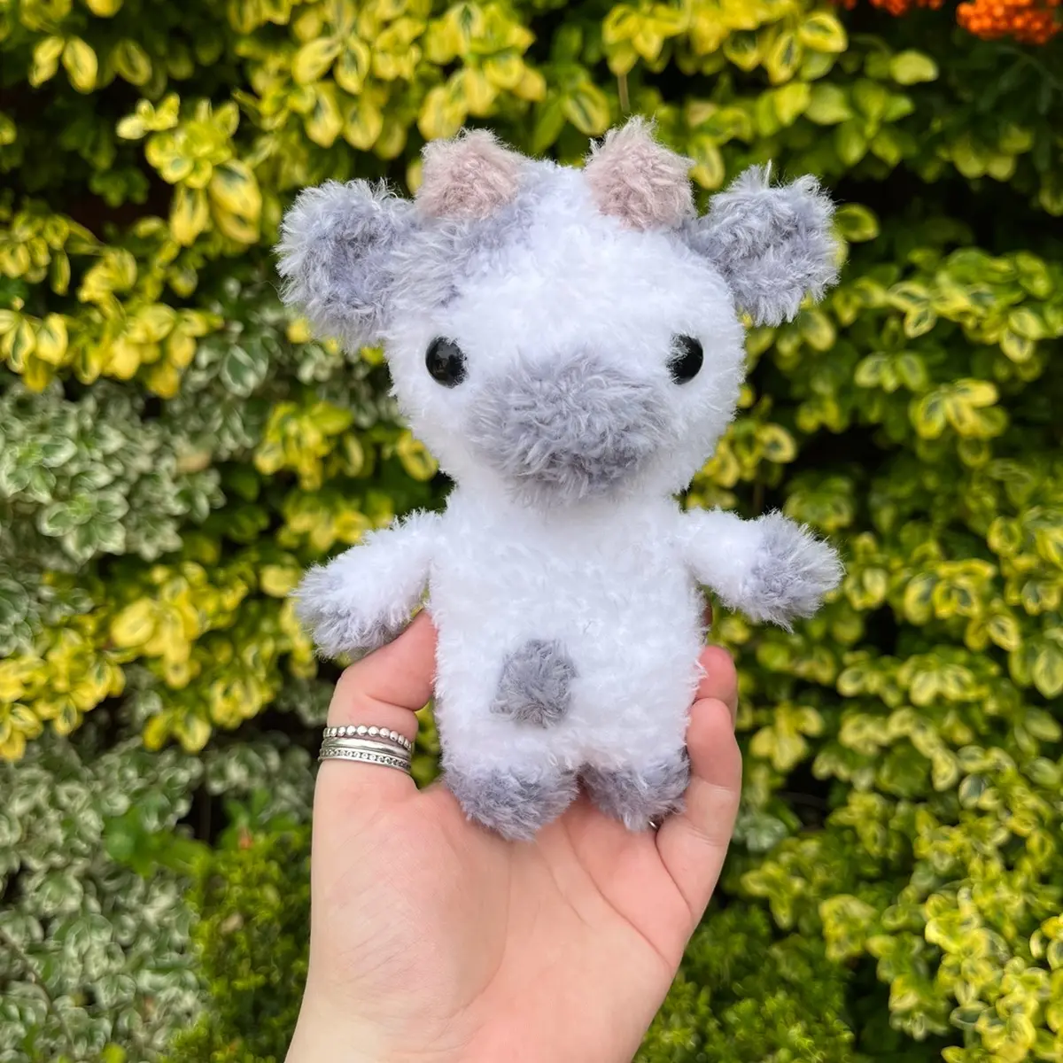 Small Crochet Fluffy Cow Plushie