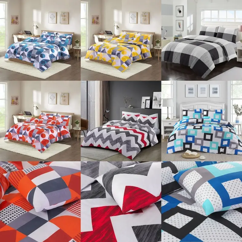 NewLuxury Reversible Multi Duvet Quilt Cover Bedding Set Single Double King Size 0