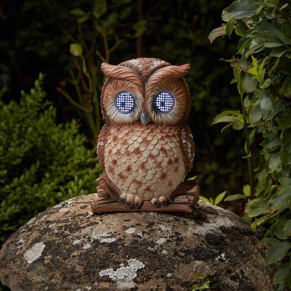 Blinkin' Owl Solar Powered LED Garden Ornament with Blinking Eyes - Eco-Friendly and Durable 1