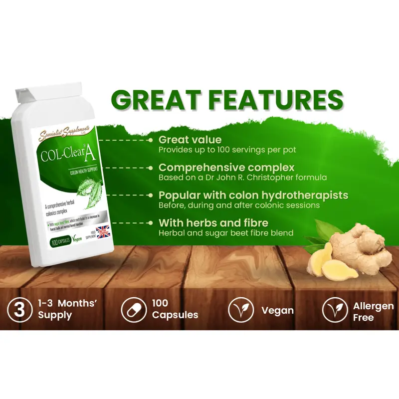 Specialist Supplements COL-CLEAR A Colon Cleanse  100 Capsules 5