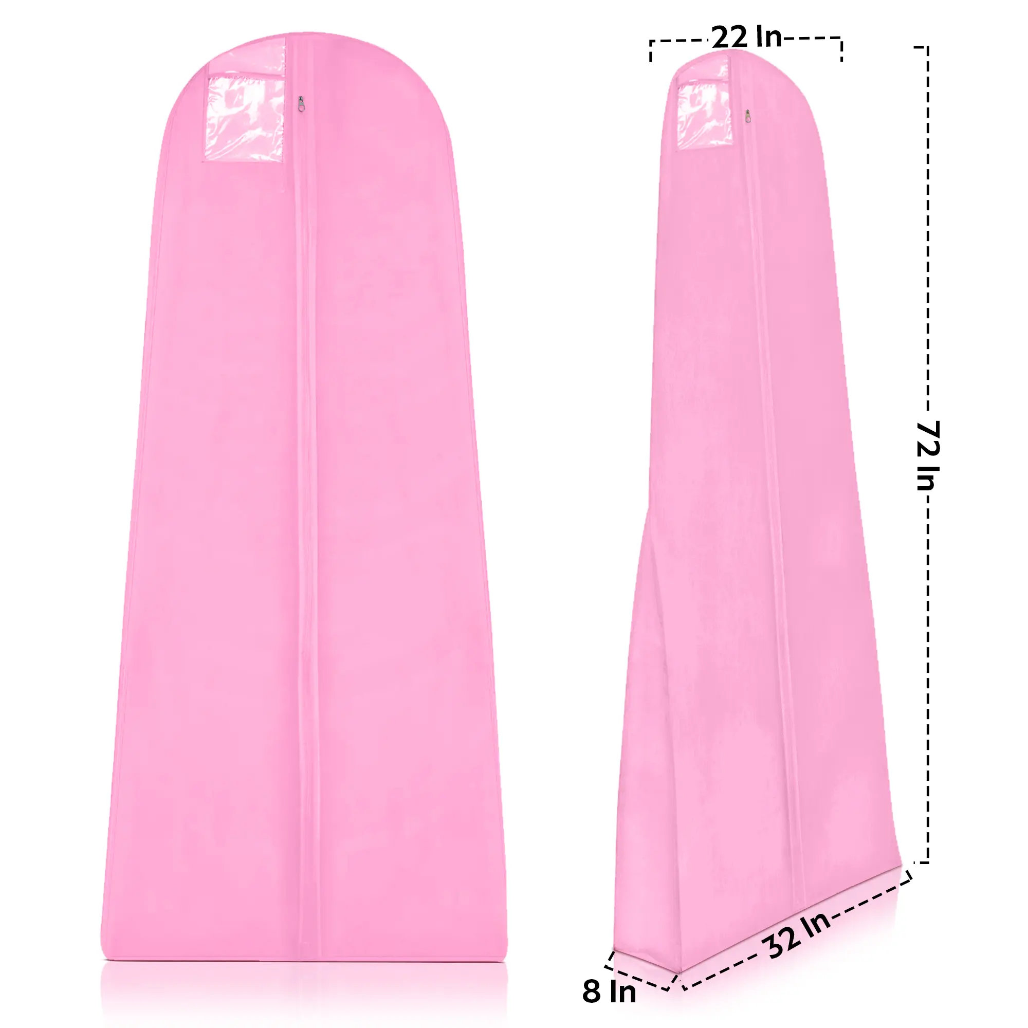 Wedcova UK Wedding Dress Bag | Hanging Garment Bags | Full Length Travel Protector | Long Clothes Storage Cover with Zipper for Women | Coat & Long Suits Carrier | 72 Inch | White…