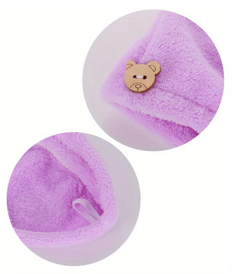 Product Introduction of 3pcs/4pcs Ultra-Absorbent Microfiber Hair Towel Cap - Quick Dry, Secure Button Design - Ideal for All Hair Types, Easy Hair Care & Bathroom Accessory 10