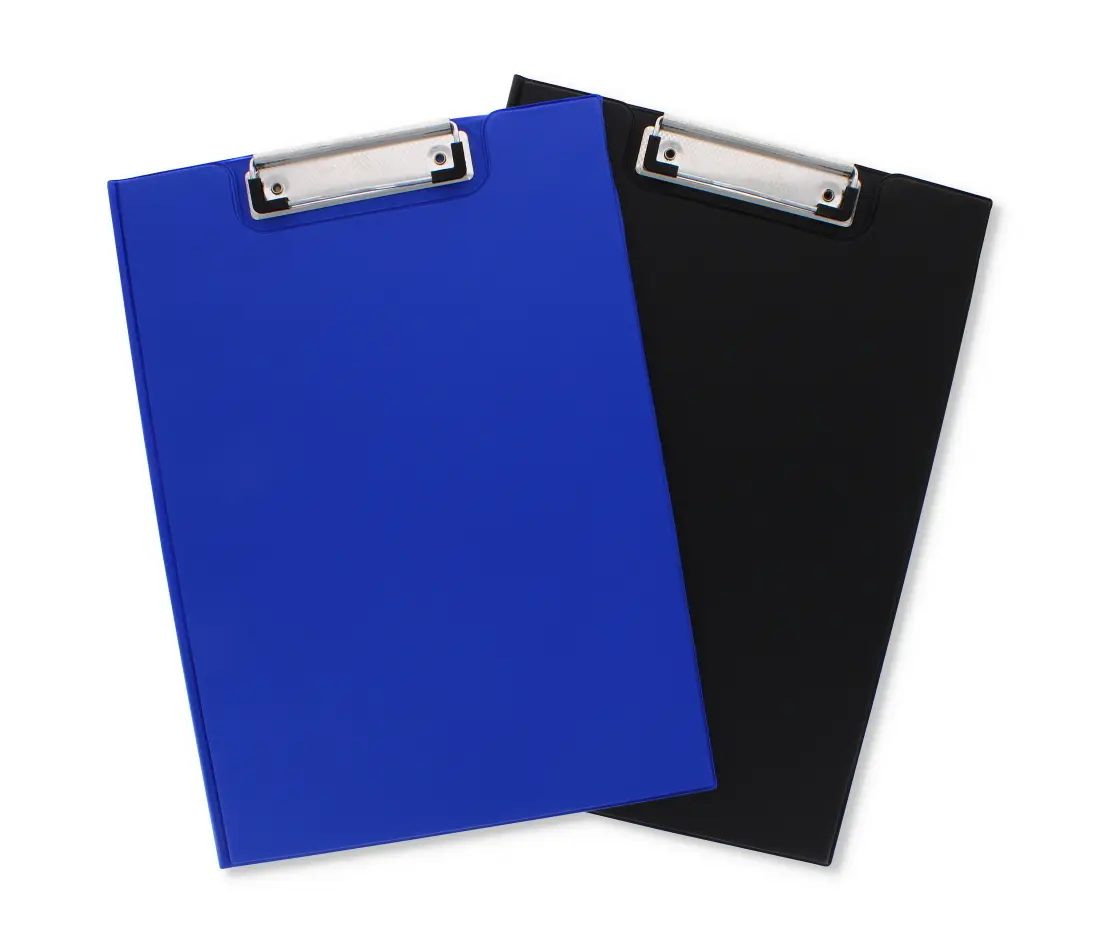 Professional Clip Board with Cover - Stylish Black and Blue Design - Ideal for Office and On-the-Go