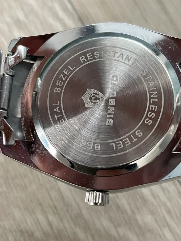 Men's watch in Silver Day Date Quartz Watch with blue Dial and Waterproof 3ATM luxury watches 6