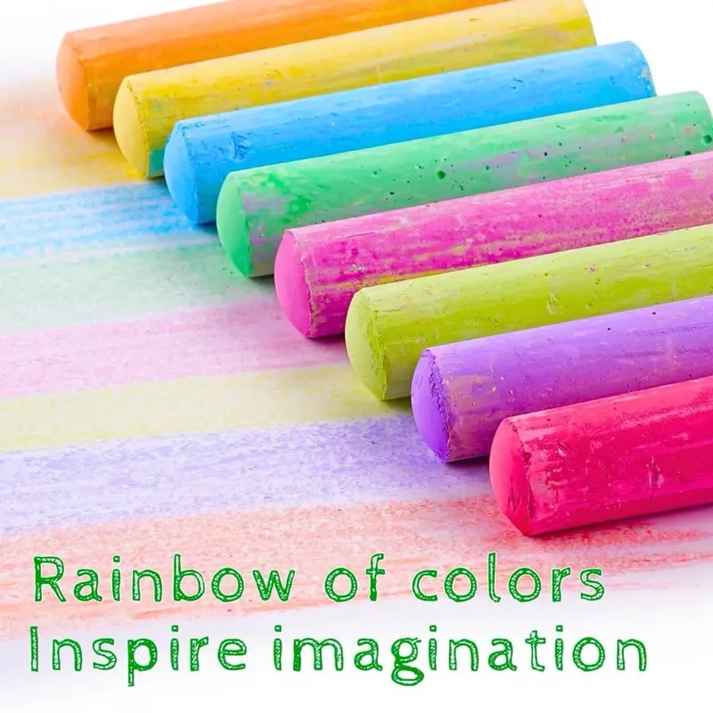 15 PCS Washable Jumbo Sidewalk Chalk Set - Non-Toxic Chalk for Schools, Outdoor Art, Chalkboard & Playground - Jumbo Chalk for Kids' Creative Play, Painting, Writing & Drawing - FL24201 2