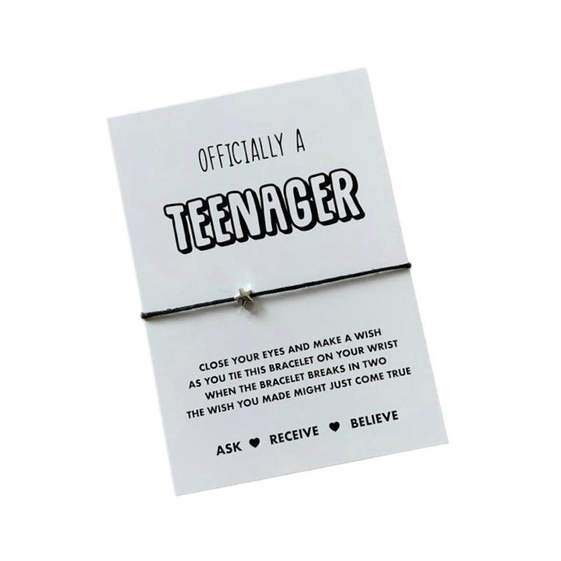 Teenager wish string bracelet Teenager gift 13th birthday gift Present for turning 13 Gift for becoming a teenager Teenage present Teenager card Teenager bracelet 13th birthday gift 13th birthday card Officially a teenager gift 1