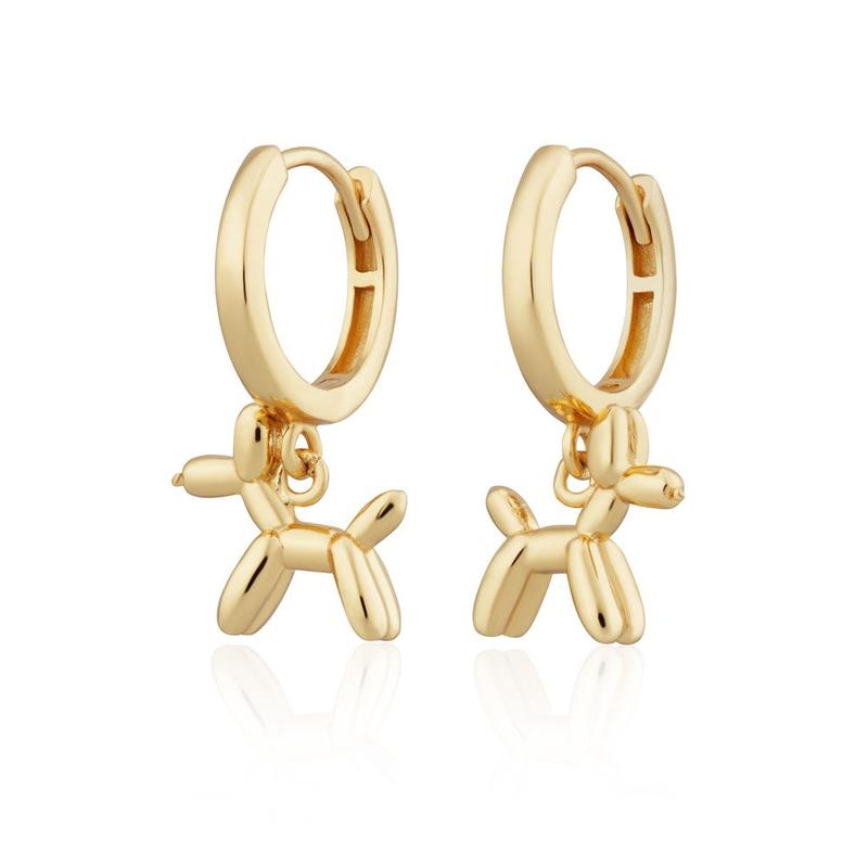 Balloon Dog Charm Hoop Earrings 1