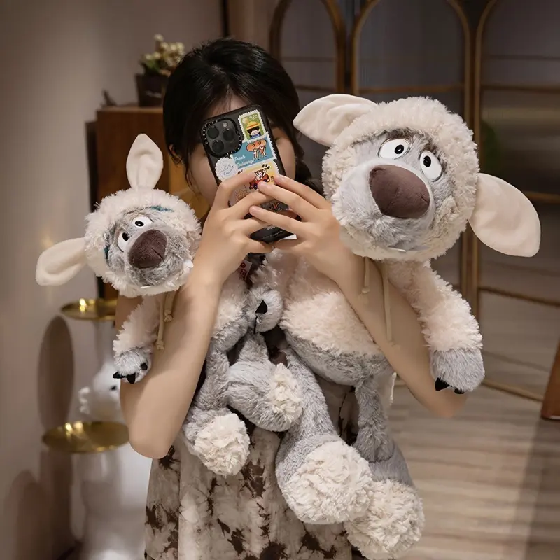 Cuddly Wolf in Sheep's Clothing Plush Toy - Soft Polyester Stuffed Animal, Cartoon-Inspired Decor, Perfect Gift for Youngsters 0-3 Years - Anime Game Character Doll 8