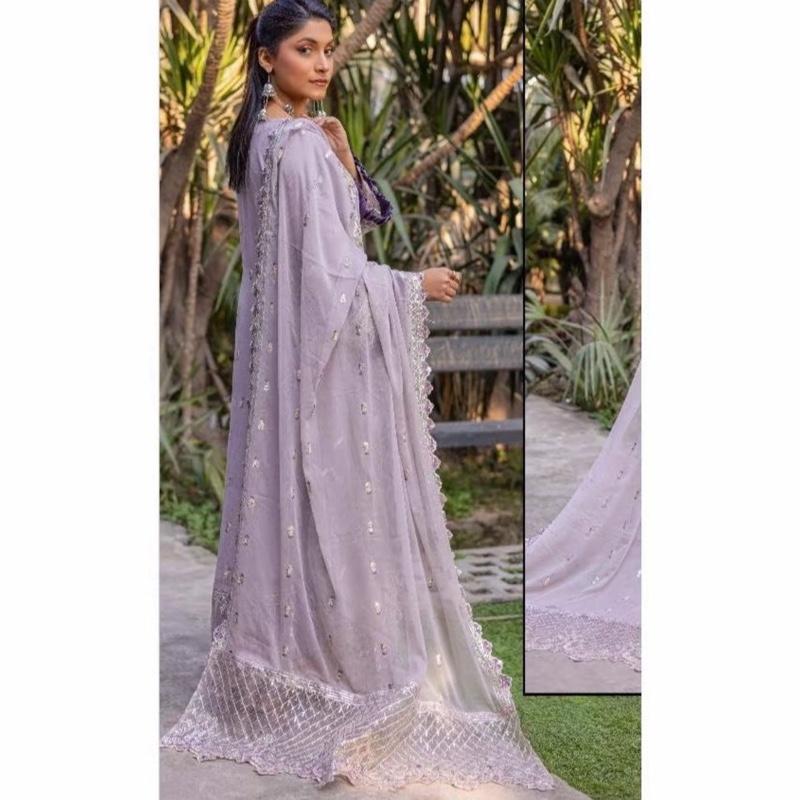 RAYA (EID) Fancy salwar kameez dress 3 piece Pakistani chiffon embroidered heavy stonework wedding edt embellished S-XL 2