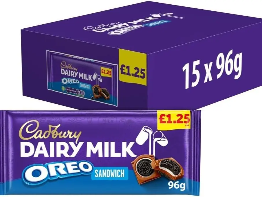 Dairy Milk Oreo Sandwich Chocolate Bar, 96g x 15 Bars Full Box