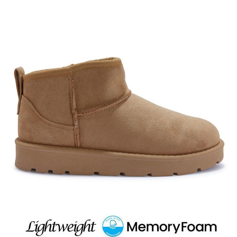 LADIES ANKLE PLATFORM BOOTS WOMEN WARM SNUGG COMFY FAUX FUR SLIP ON FASHION SHOE Girl Footwear Comfort Casual Lightweight Walking Shoes 3