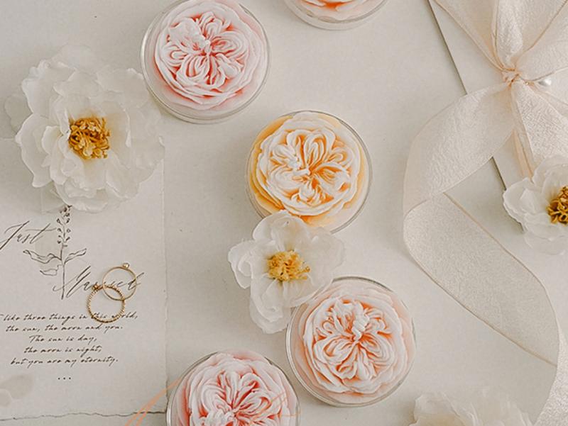 Austin Rose Candle, Scented Candles, Handmade Candles, Soy Wax Candle, Wedding Favour, Flower Candle, Birthday Gift, Mother's Day Gift 3