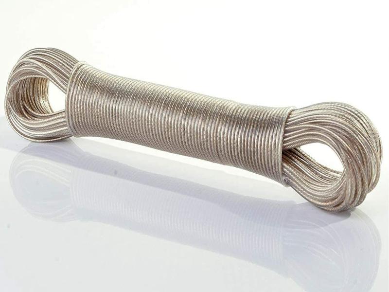 10m Washing Line STEEL CORE Clothes Rope Pulley Laundry Dryer Clothes Heavy Duty Metal Plastic 1