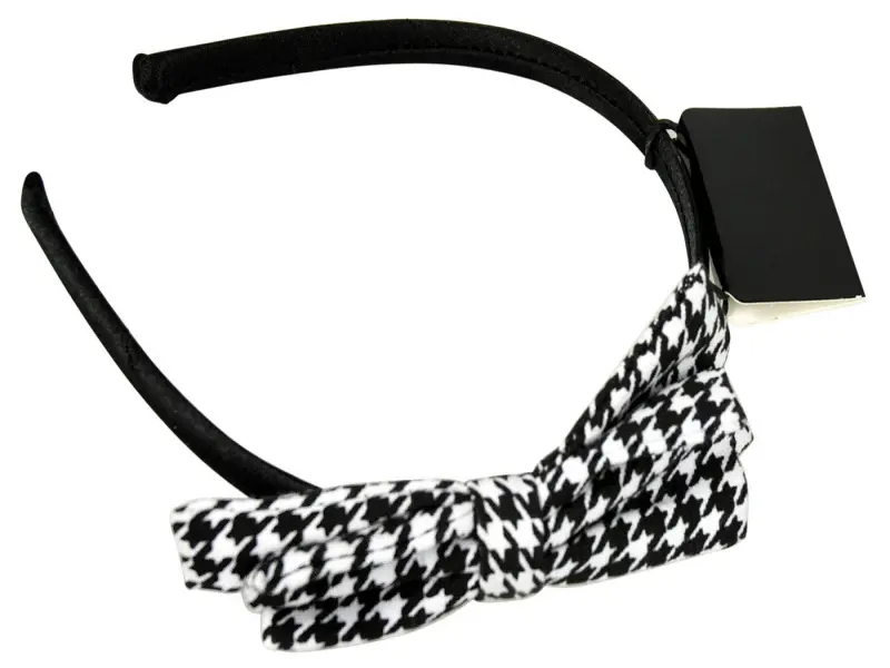Alice Band Headband with Checked Bow, by George Asda