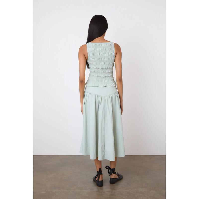 The Deba Midi Skirt, Oyster 3