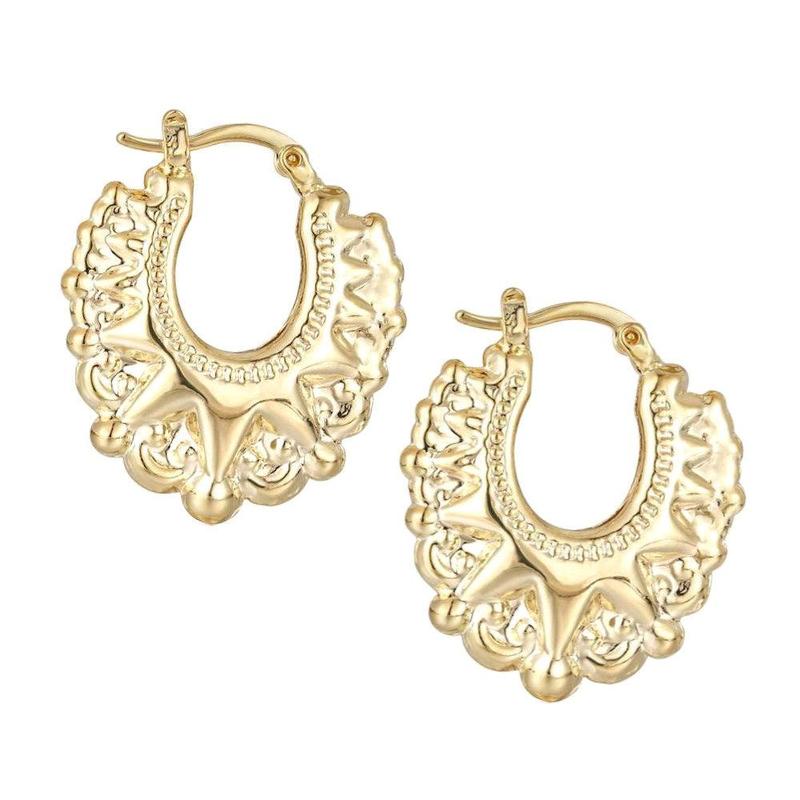 35mm Gold Round Gypsy Creole Lightweight Earrings 4