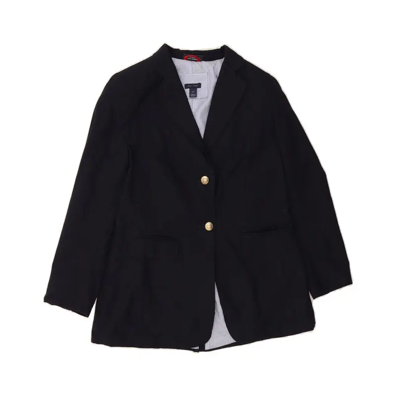 Pre-Owned Vintage TOMMY HILFIGER Womens 2 Button Blazer Jacket UK 10 Small Navy Blue 1