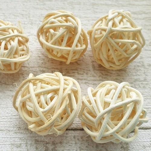 15 Pieces Rattan Wicker Balls - Mix of White, Brown, and Natural Colors for Home Wedding Party Decor - Ornaments Decoration Lightweight 5