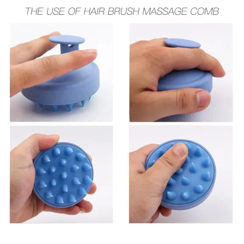 Silicone Shampoo Brush Head Scalp Massage Comb Hair Washing Comb Body Massage Brush Bath Shower Brush Salon Hairdressing Tool 5