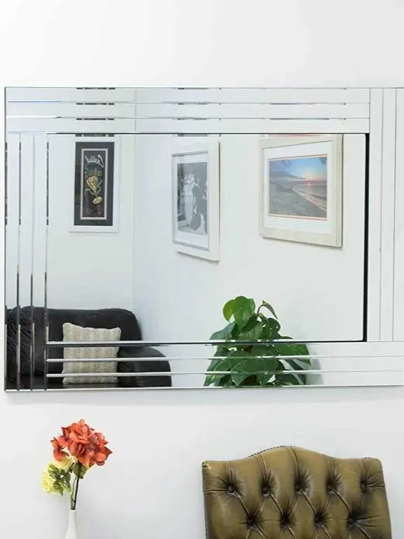 Wall Mounted Mirror Flat Mirror House decor Elegant Smooth Rectangle Room Durable 3