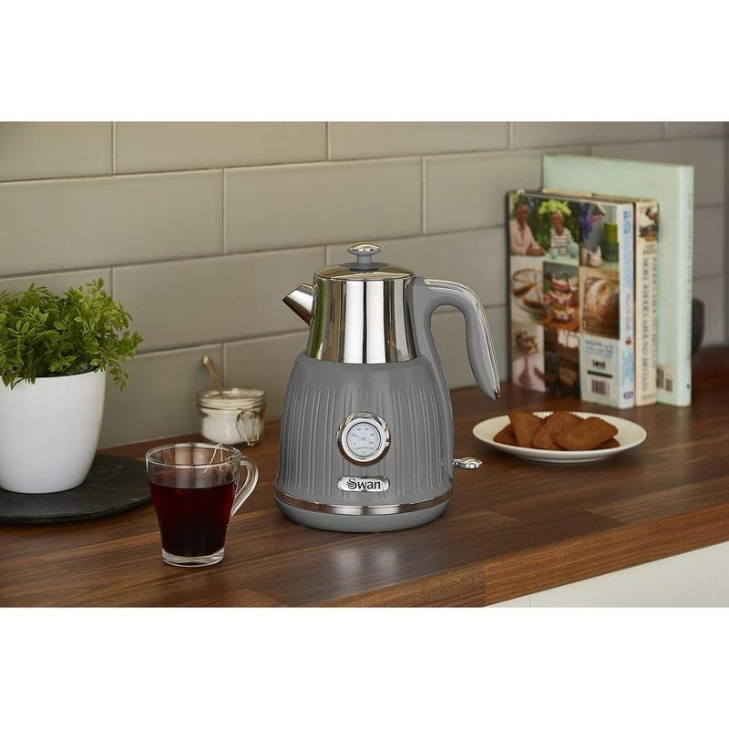 Swan Retro Kettle with Temperature Dial Display SK31040GRN (Grey) | Same-Day Dispatch & Fast Free Delivery | Kettles 3