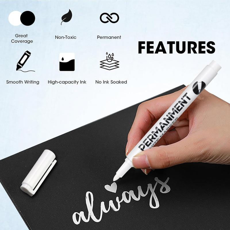 gel pens White Permanent Markers with Fine Tip for Precise and Detailed Writing or Drawing 3