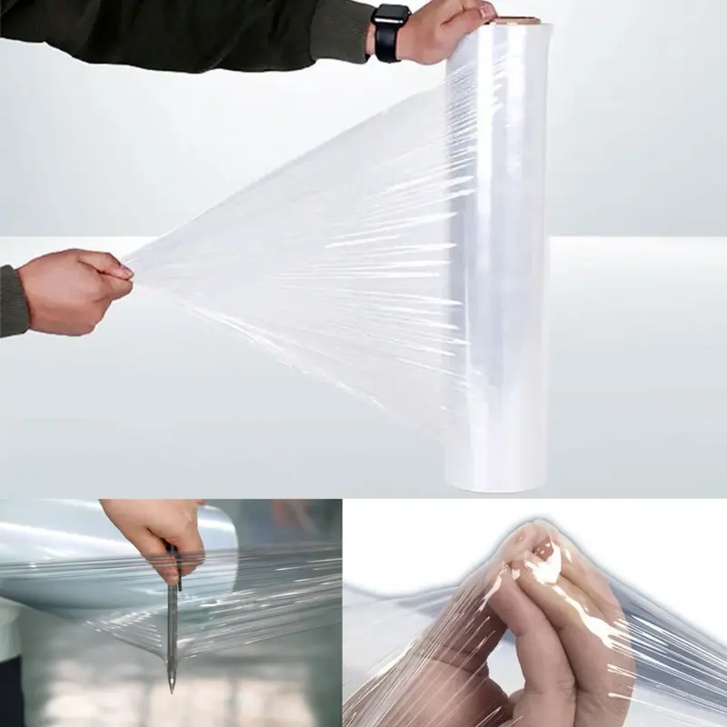 6 x STRONG ROLLS CLEAR PALLET STRETCH SHRINK WRAP PARCEL PACKING CLING FILM 2