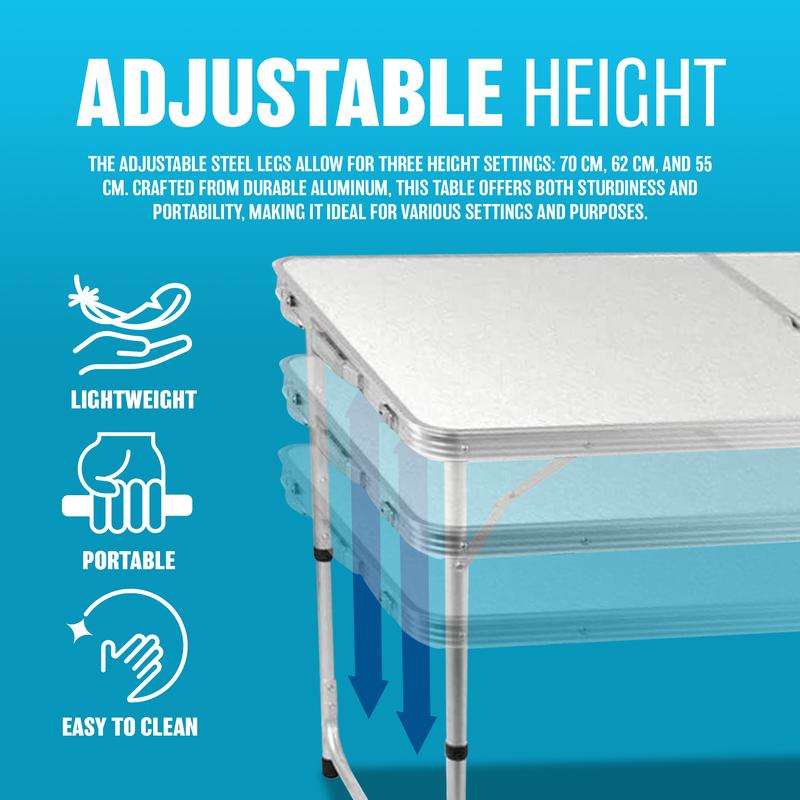 4Ft/6Ft Heavy Duty Folding Table - Portable Aluminium Camping Garden Party Catering Feet | Catering Camping Trestle Picnic Bbq Party Patio Dining Tables | Strong Quality 2