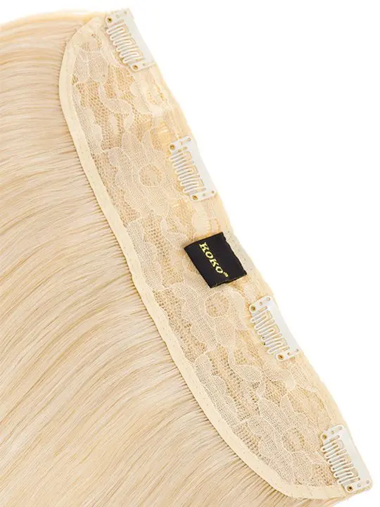Koko Couture Valentine's Short One Piece Clip in Hair Extension Bundle - 18 Inch Straight and 16 Inch Curly Hairpieces 4