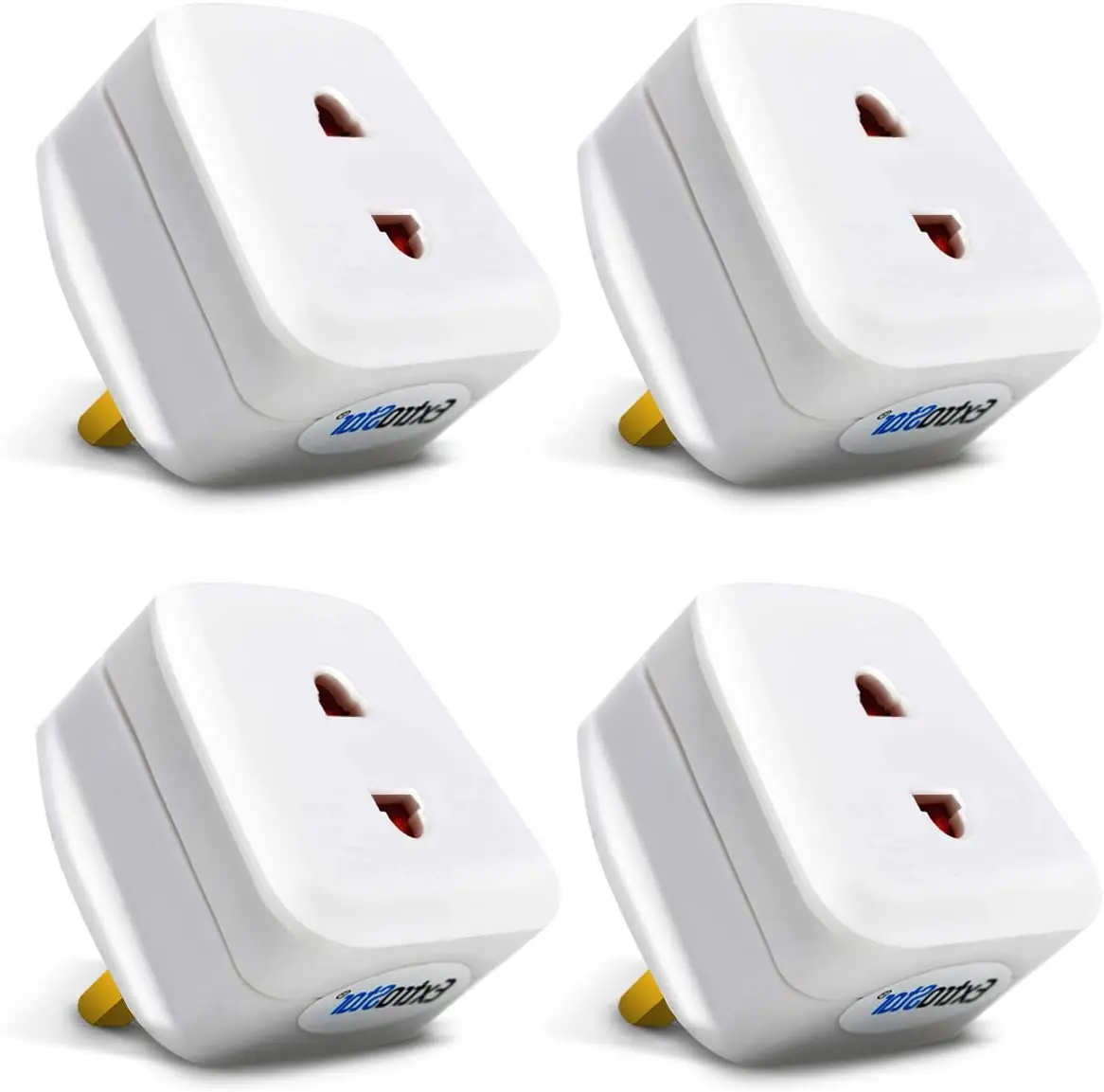 European to UK Travel Adapter - White (4 Pack) (KF-EZC-1/1-4)