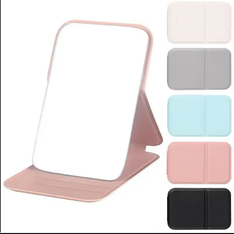 Portable Foldable Makeup Mirror, Adjustable Mini Mirror, Foldable Mirror for Dormitory & Office, Makeup Tools for Women & Girls 1 Count Pink 1