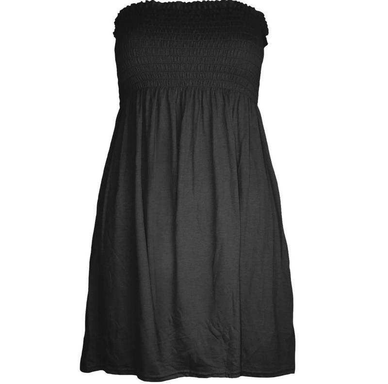 Product Introduction of STY Ladies Sheering Gather Boobtube Strapless Bandeau Summer Mini Dress Top Beachwear Coverup Holidays Casual Womenswear Comfort Basic Sleeveless Comfortable Style Chic Casual Wear 24