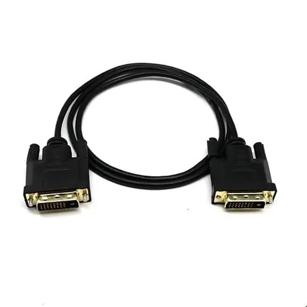 DVI to DVI Cable Adapter - Male DVI-D Dual Link to Male DVI-D Dual Link - Cable Converter Supports Monitor, PC, TV, Gaming, Projector - 1080p Full HD 60Hz - Gold Connector 6.6ft / 2 m