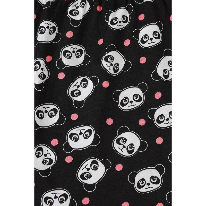 Girls Panda 'Barely Awake' Short Cotton Pyjamas 5