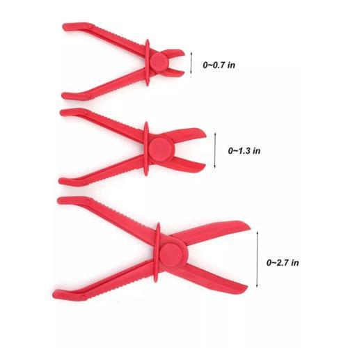 3X Hose Pinch Clamp Red Brake Fuel Water Line Plier Set Garage Hand Tool Kit 5