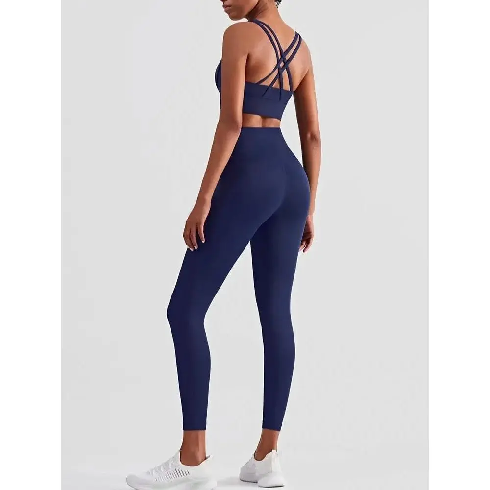 2 Piece Yoga Clothes Women's Tracksuit Athletic Wear Pilates Fitness Suit Gym Workout Push Up Clothes Sports Bra Leggings Suit