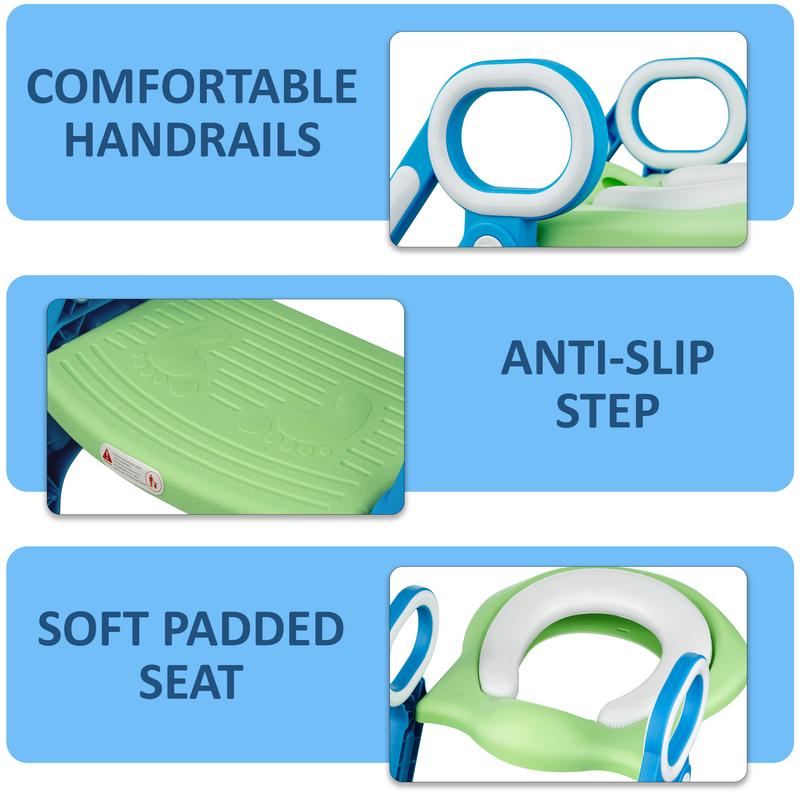 Crystals Children's Step Ladder Potty Trainer with Soft Padding and Foldable Design for Toddler Training 4