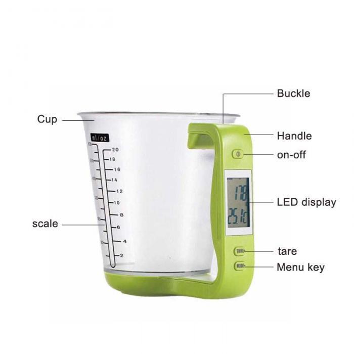 Electronic Scale Measuring Cup Kitchen Scale - Digital Measuring Cup with LCD Display & Temperature 6