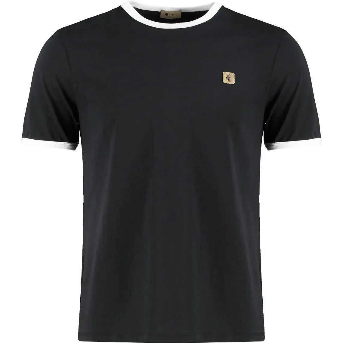 Gabicci Vintage Retro Ringer T-Shirt Black