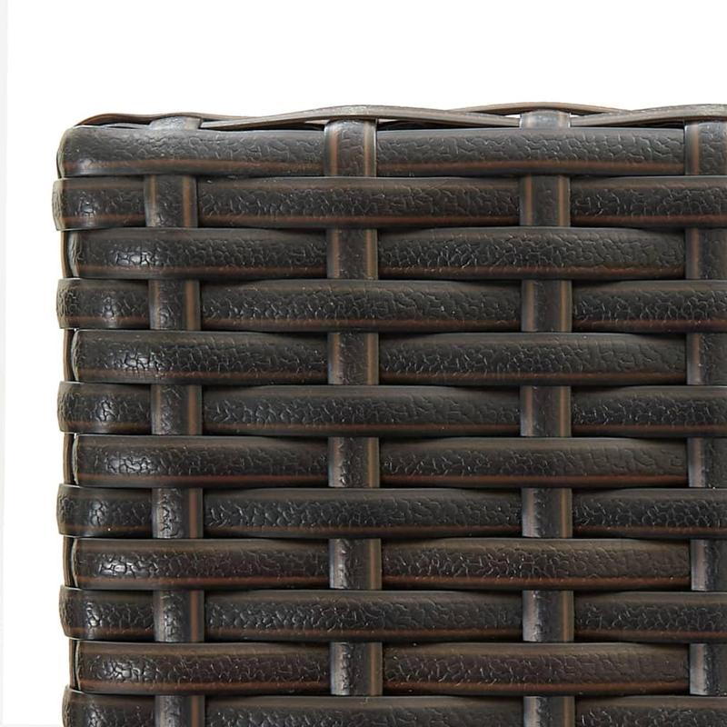 5 Piece Outdoor Bar Set with Armrest Poly Rattan Brown 6