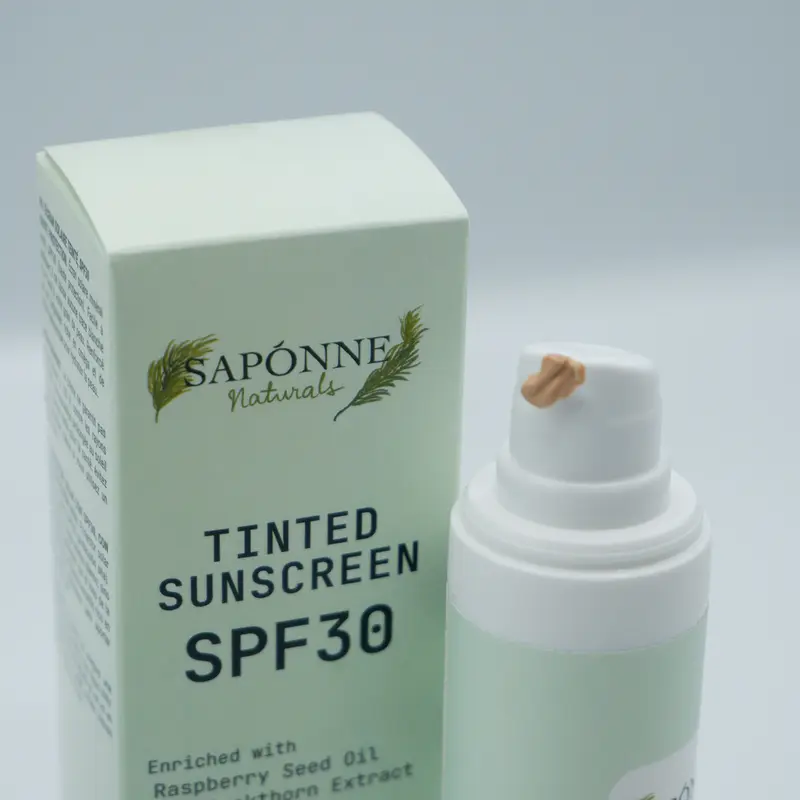 Certified Natural Tinted Mineral Sunscreen SPF30 | Organic | Broad Spectrum UVA & UVB | Brightens & Protects | with Hyaluronic Acid, Sea Buckthorn Extract, Raspberry Seed Oil & Vitamin C | Mineral Sunscreen Facial Skincare - Sapónne 6