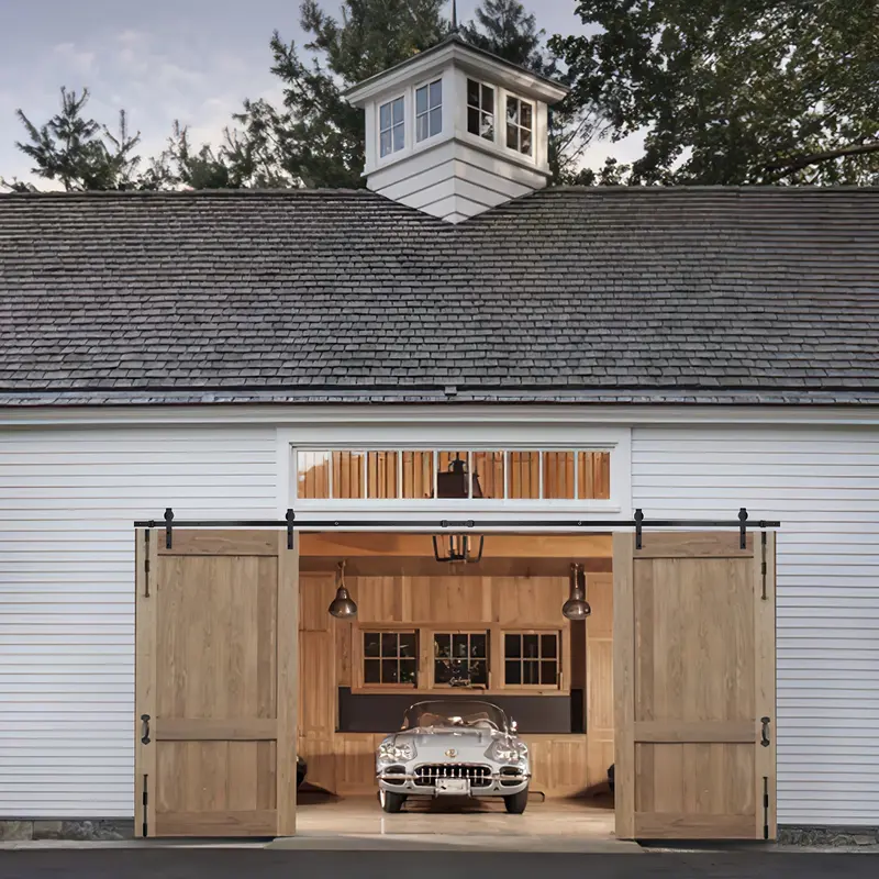 6ft Barn Door Sliding Track Hardware Kit Wood Steel Roller Closet Track System 3