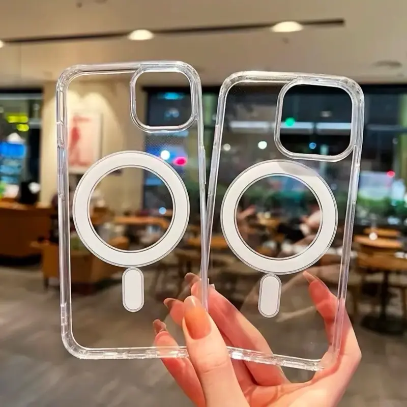 Transparent Magnetic Phone Case for Apple iPhone 15 Pro Max - High-Definition Clarity & Screen Protector Compatibility - Cellphone Protection Cover Shockproof Smartphone 2