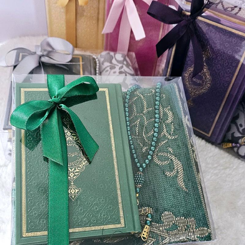 Quran Book + prayer mat with tasbeh set Ramadan EID HAJJ UMRAH perfect Birthday Islamic wedding gift t as 3