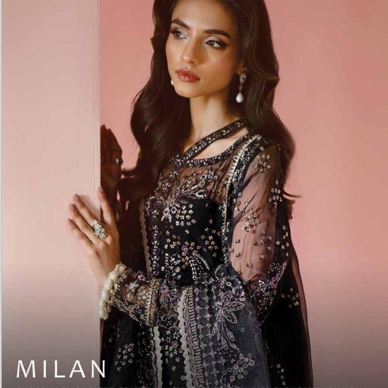 LUMINARA Luxury Festive Collection by Afrozeh - Elegant Women's Embroidered Outfit with Sharara Trousers and Dupatta - Organza, Elegance 1