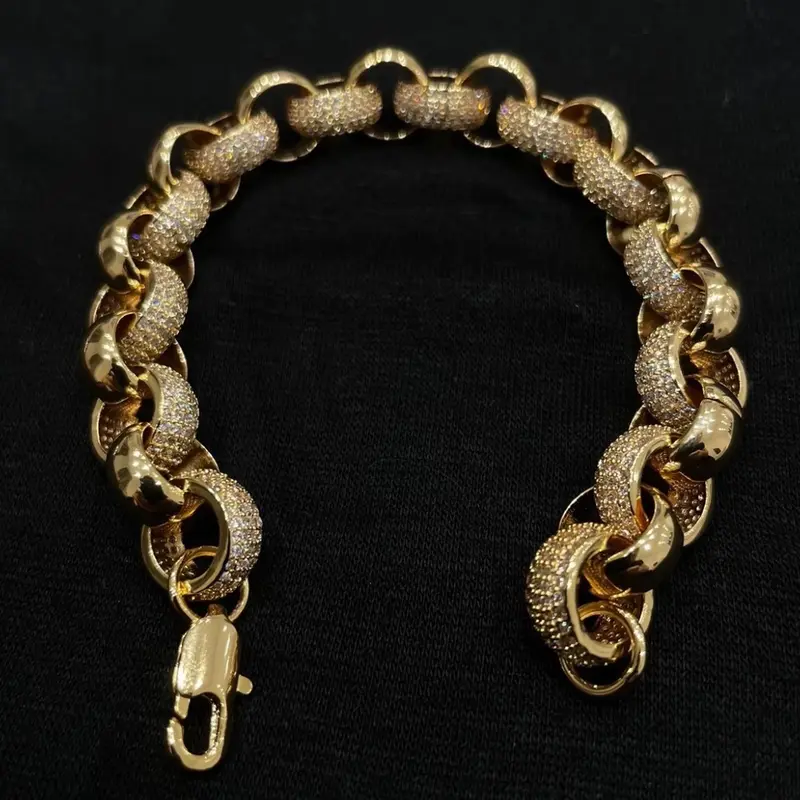 Iced Out XL CZ belcher bracelet gold and silver plated 1