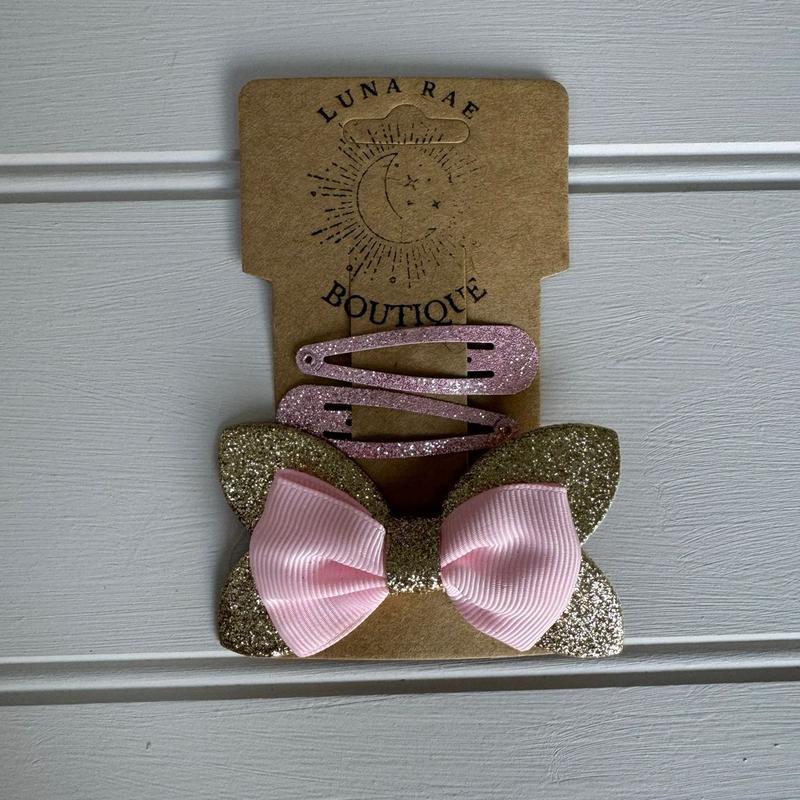 Glitter Bow with 2 Glitter Sleepies for Kids 1