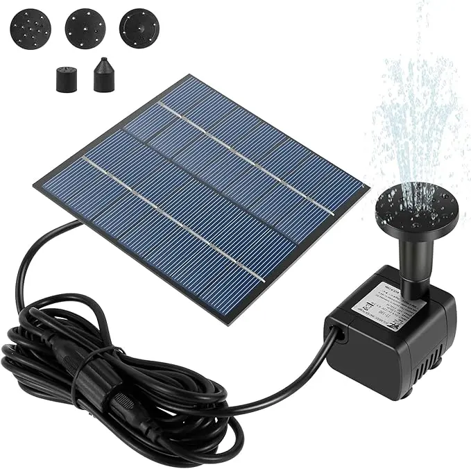 Solar Fountain Pump,1.4W Solar Powered Water Fountain with 8 Nozzles,Solar Water Features for Garden, Solar Fountain Water Feature Pump Kit for Bird Bath,Small Ponds,Fish Tank,Pool