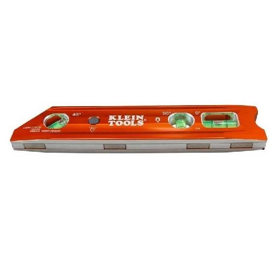 Klein Tools Magnetic Torpedo 9"/230mm Spirit Level With LED Light Vials, 935RBLT 7