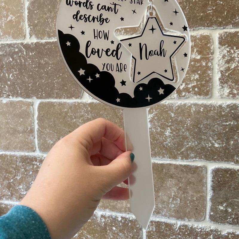 Rainbow Memorial Grave Marker Gift Stake Twinkle Twinkle Little Star Rainbow / Grief / Loss 5